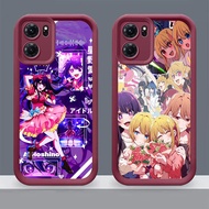 Soft Case for OPPO A36 A77 A77S A96 A57 K10 A57S Realme 9i A76 C-2 Cute Oshi no Ko Burgundy