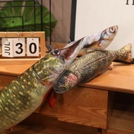 QINMEI Simulation Fish Plush Pillow, Perch Grouper Cartoon Fish Plush Toy, Creative PP Cotton Lovely