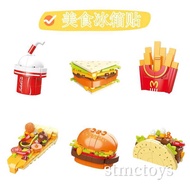 Jiaqi JK5651-57 Beauty Refrigerator Stickers French Fries Burger Ornaments Children Assembled Buildi