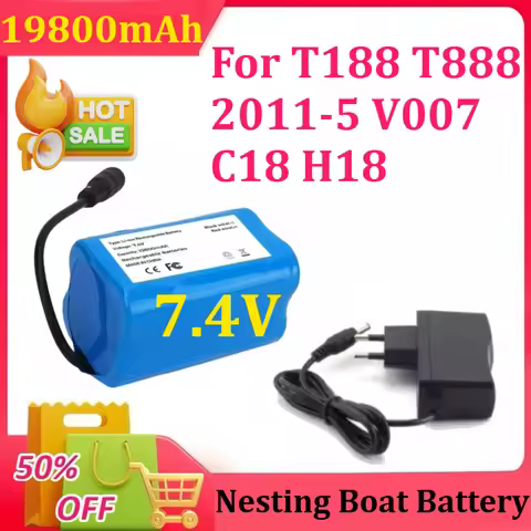 7.4V 19800mAh Battery with USB Charger for T188 T888 2011-5 V007 C18 H18 Remote Control RC Fishing B
