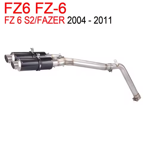 Motorcycle Exhaust Pipe Double Outlet Middle Link Tube Escape Moto Accessories 51MM double outlet Fo