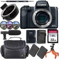 Canon EOS M50 Mirrorless Body Only Camera (Black) + M-Adapter &amp; Exclusive Vi