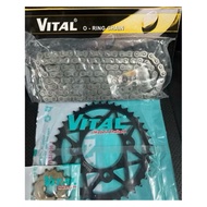 (Degreetion)Yamaha PG-1 chain sprocket, 14 sprocket 36 sprocket sprocket (black set with Rubber Seal