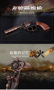 Metal smashing gun revolver signal grab paper gun match rubber band gun props classic nostalgic chil