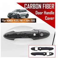 Honda VEZEL HR-V HRV 2014-2021 Front Door Handle Protector Cover Carbon Fiber Guard Keyless Smart Entry
