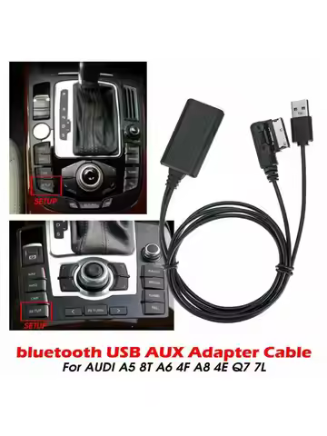 New Wireless Bluetooth Music Interface AUX Audio Cable Adapter For Audi Q7 A5 A6 A8 A6L A8L A4L All 