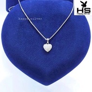 KALUNG PERAK ASLI SILVER 925 LAPIS EMAS PUTIH - MODEL LIONTIN LOVE -