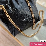 Garbage Chain Handbag Backpack Fashion Genuine Leather Crush Cross