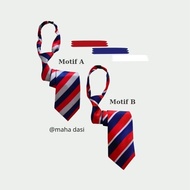 MERAH Instant tie Striped tie Red striped tie biru