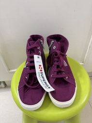 Superga 紫色高筒帆布鞋