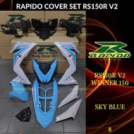 RAPIDO COVER SET RS150R/RS150 V2 V3 WINNER150 (8) SKY BLUE (STICKER TANAM/AIRBRUSH) COVERSET