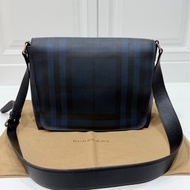 BURBERRY LONDON CHECK LOGO 格紋 郵差包 斜背包 側背包 肩背包