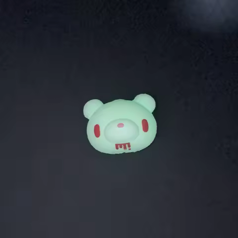 Fluorescent Gloomy Bear charger protectors—Cute white bear design, guard cables. Perfect for fans.