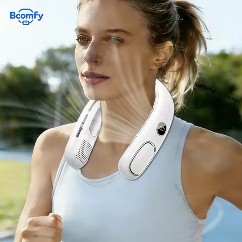 Neck Fan Portable Hanging Neck Fan 4000mAh USB Rechargeable Mini Air Cooler Hands Free Wearable Blad