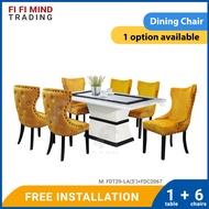 Alvaro Marble Dining Set/ Marble Dining Table/ Meja Makan 6 Kerusi/ Meja Makan Marble/ Meja Makan Set/ Meja Batu