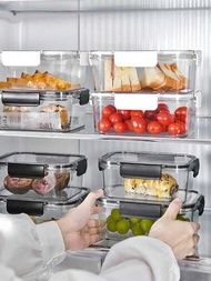 1入組冰箱保鮮盒沙拉水果便當盒家用透明塑料密封盒零食烘焙食品分割保鮮盒