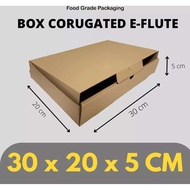 CARDBOARD BOX 30x20x5 cm E-FLUTE CORUGAATED DIECUT CARDBOARD BOX CLOTHES PIZZA BOX/