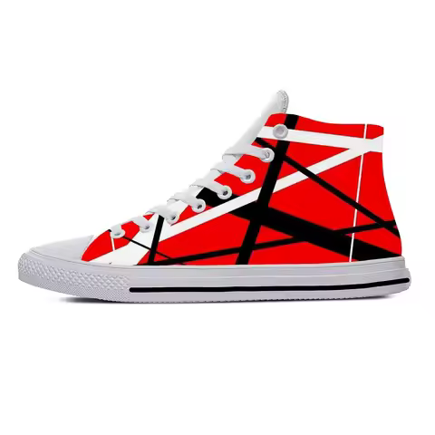 Hot EVH 5150 Stripes Guitar Metal Rock Music Band Breathable High Top Casual Shoes Men Women Sneaker