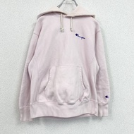 古著Champion Reverse Weave 粉紅色衛衣/連帽衫，M 碼