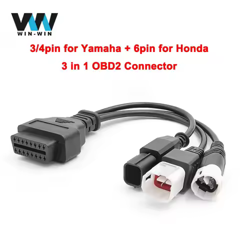 3pin 4pin for Yamaha 6pin for Honda to 16pin OBD 2 Extension Cable Male to Female Motorcycle Diagnos