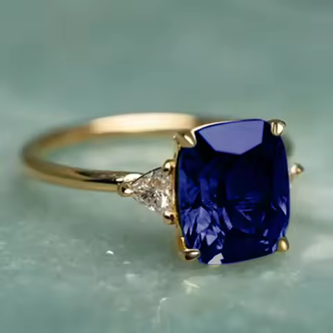 14K Gold Natural Sapphire Ring for Women Men Anillos De Bizuteria Gemstone Birthstone Jewelry Bague 
