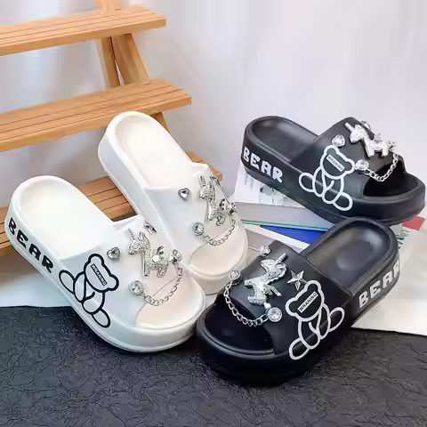 New Hot-Selling Thick-Soled Eva Slippers for Women, Cute Rainbow Pony Set, Soft and Casual, Suitable