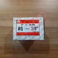 FH Tapping Screw Flat Head Screwfh 6 x 3/ 8" Inch Lion 2000 Pcs