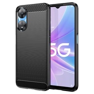 For OPPO A58 5G, OPPO A58X 5G, Brushed Carbon Fiber Protective Case Soft Case, Shock-resistant, Scra