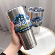 30oz(900ml) Mountain Stainless Steel Ice Cup Thermos Double Wall Hot&amp;Cold Tumbler NO STRAW