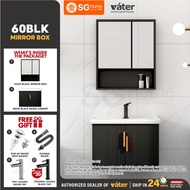 [VATER] 60BLK Mirror Box Aluminium Bathroom Cabinet Modern Ceramic Basin Sink Bathroom Basin Toilet Sink Basin Cabinet
