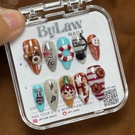 [ByLaw. Nails] Hirono Pop Press On Nails | Cute Cartoon Funky Y2K Style | Premium Retro Bear l Set |