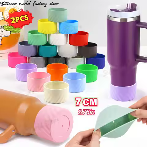 SW 2PCS 7.0CM Water Cup Silicone Boots Thermos Protective Cover Silica Gel Bottom Sleeve Anti-Slip S