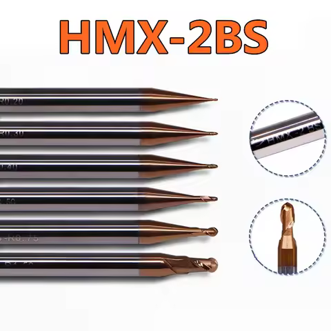 ZCC.CT HMX-2BS-R0.80/HMX-2BS-R0.90/HMX-2BS-R1.00/HMX-2BS-R1.25/HMX-2BS-R1.50 Two Flute Micro diamete