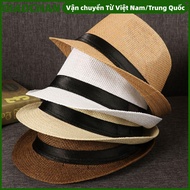 OMXILOYI Straw Panama Cap Summer Gangster Cap Beach Jazz Dress Hat