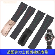 Premium Quality 20mm Curved End Rubber Watch Strap for Rolex Submariner GMT Master II Yacht Master E