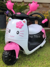 Np Toys รถแบตเตอรี่เด็ก รถเด็กนั่ง มอไซค์เจ้าแมวเหมียวLNM-109