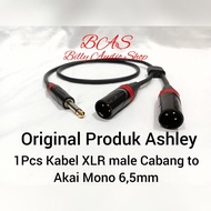 Ashley Audio Cable Jack Akai Mono 6.5mm to XLR Male Branch Original Ashley 50CM - 3 METERS