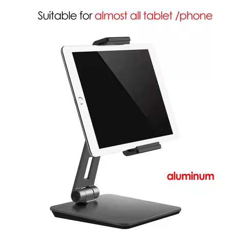 AP-7XN high quality aluminum universal 4.7"-12.9" tablet desktop mount phone clamp holder tilt adjus