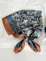 ผ้าพันคอไหมลาย Totem Feytiy 25AW แฟชั่นย้อนยุคสำหรับผู้หญิง ผ้าพันคอแบบอเนกประสงค์ ฤดูใบไม้ผลิ ฤดูใบ