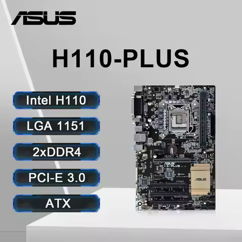 ASUS H110-PLUS Motherboard Support i7-7700 6700K i5-7600 6500 i3-7300 CPU DDR4 32GB LGA 1151 Intel H