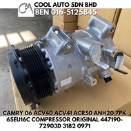 🔥READY STOCK🔥 CAMRY 06 ACV40 ACV41 ACR50 ANH20 7PK 6SEU16C COMPRESSOR ORIGINAL 447190-72903D 3182 09