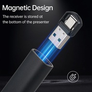 【Qiug Mall】-Laser for Power Point PPT Clicker USB/Type C Dual Head Receiver Rechargeable Pointer PPT Clicker Presentation Clicker PowerPoint Clicker