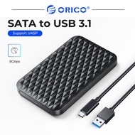 ORICO เคสฮาร์ดไดรฟ์ภายนอก2.5นิ้ว,กล่องใส่ฮาร์ดไดรฟ์ SATA เป็น USB 3.1 HDD สำหรับ SATA HDD SSD รองรับ Uค่าย