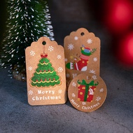 [VeryJoe] 100pcs Merry Christmas Gift Tags Kraft Paper Card Hang Tag Christmas Party Favor [SG]