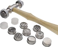 The Beadsmith Interchangeable Texture Hammer - Metal Elements - 10.5 Inches with Wooden Handle, 65mm