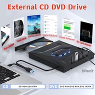 External CD DVD Drive USB C Portable CD/DVD +/-RW Drive/DVD Player with SD Card Reader USB 3.0 USB