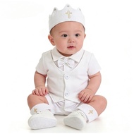 Baptismal Clothes for Boy Newborn Onesies Gentleman Baby Boss Outfit Cotton Romper Christening Outfi
