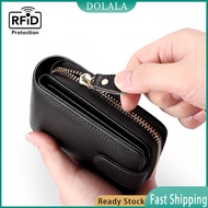 Men Card Holder Wallet Leather Credit Card Holder RFID Blocking Zipper Wallet Gifts Set For Men Domp