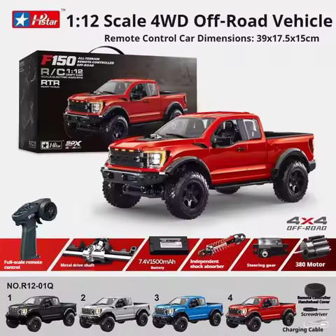 1:12 F-150 4WD RC Off-Road Crawler Pickup Truck Metal Drive Shaft Full Proportion Lifelike Openable 