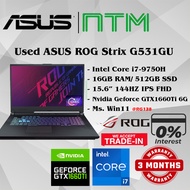 #AT138 USED ASUS ROG Gaming Laptop G531GU Intel Core i7-9750H 16GB 512GB SSD NVIDIA GEFORCE GTX1660T